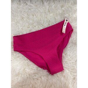 Victorias Secret Mid Rise Pink Textured Bikini Bottom S/P